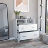 Tuhome Portanova Two Drawer Dresser, Two Open Shelves, Superior Top, Four Legs, White CLB6739